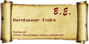 Bernhauser Endre névjegykártya